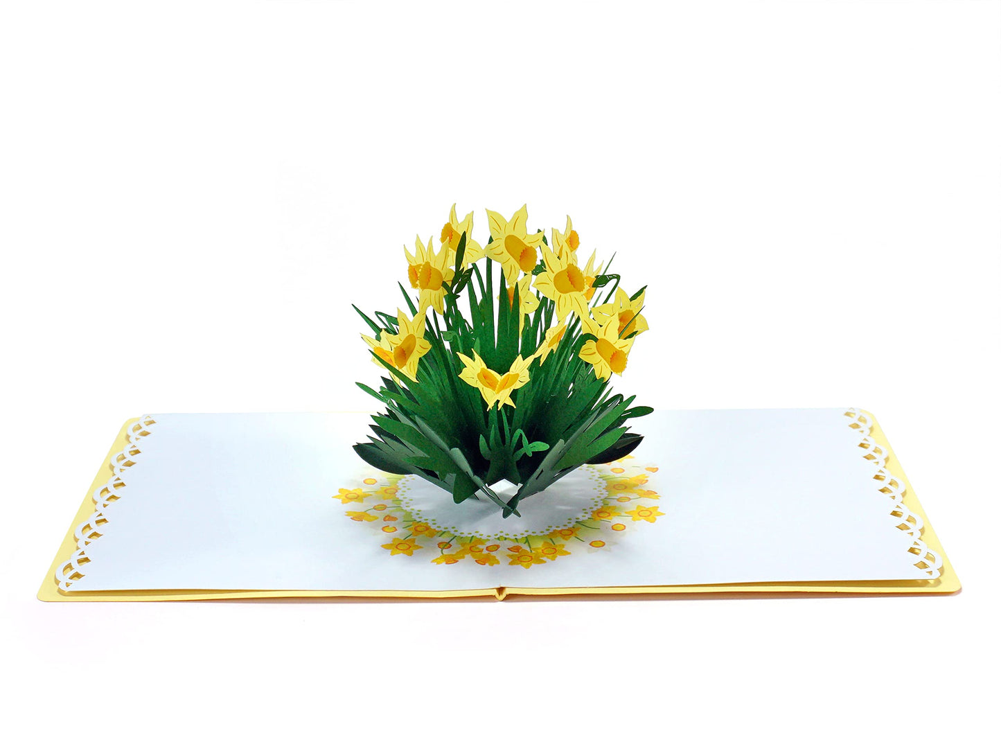 Tarjeta narciso 3D – Delicadeza en tres dimensiones