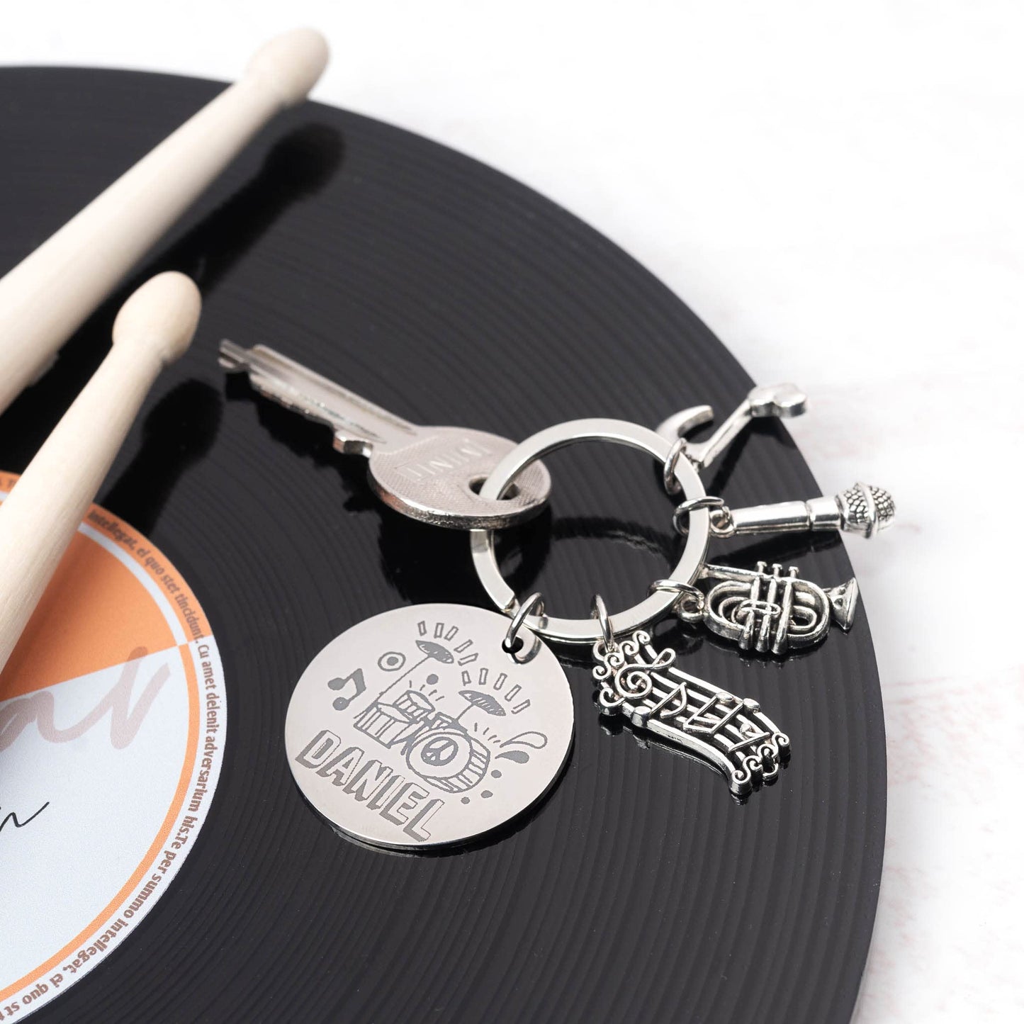 Llavero musical personalizado – Notas, ritmo y una foto especial