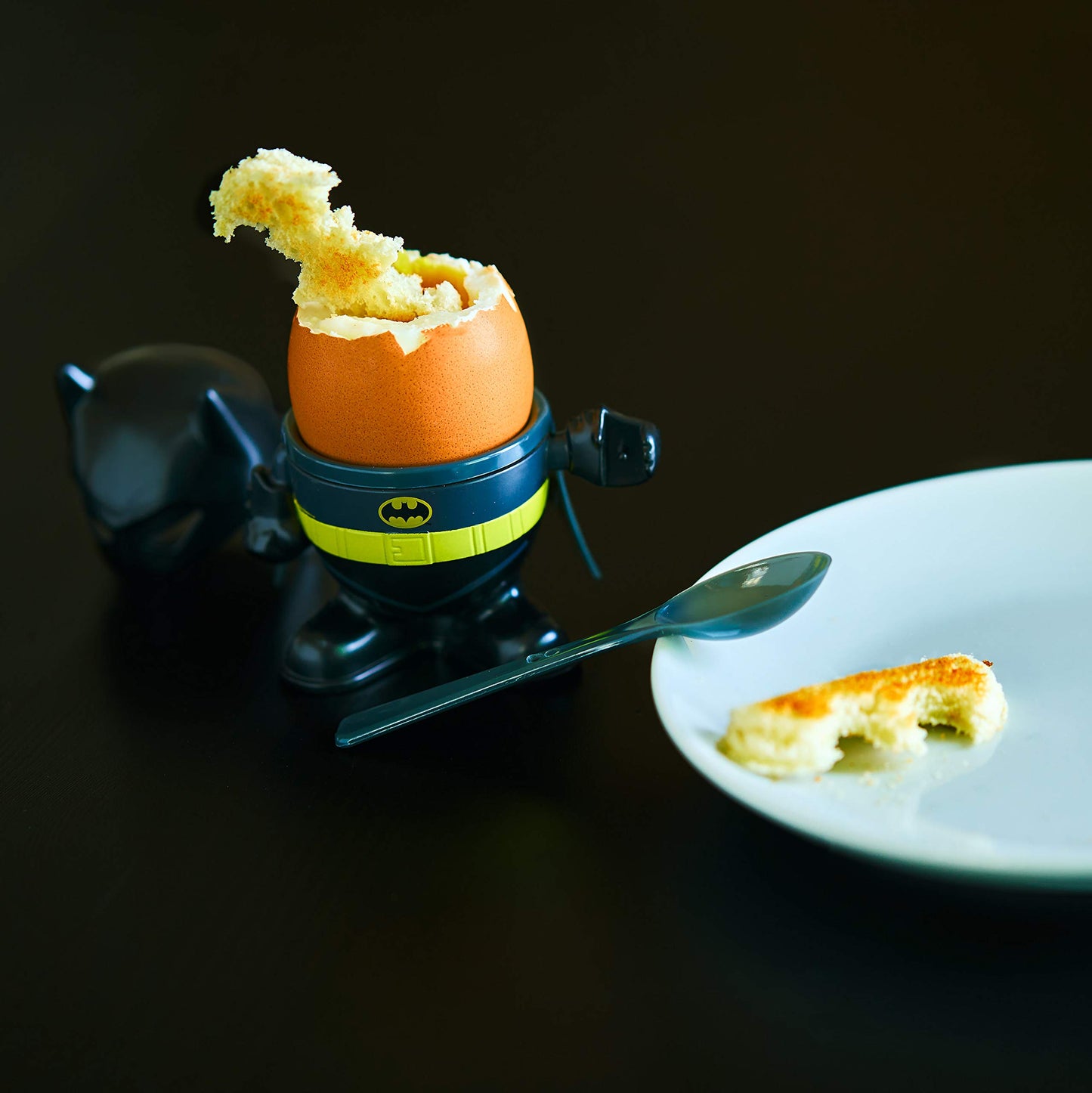 Batman Breakfast Set – Huevera + cuchara + capa de superhéroe