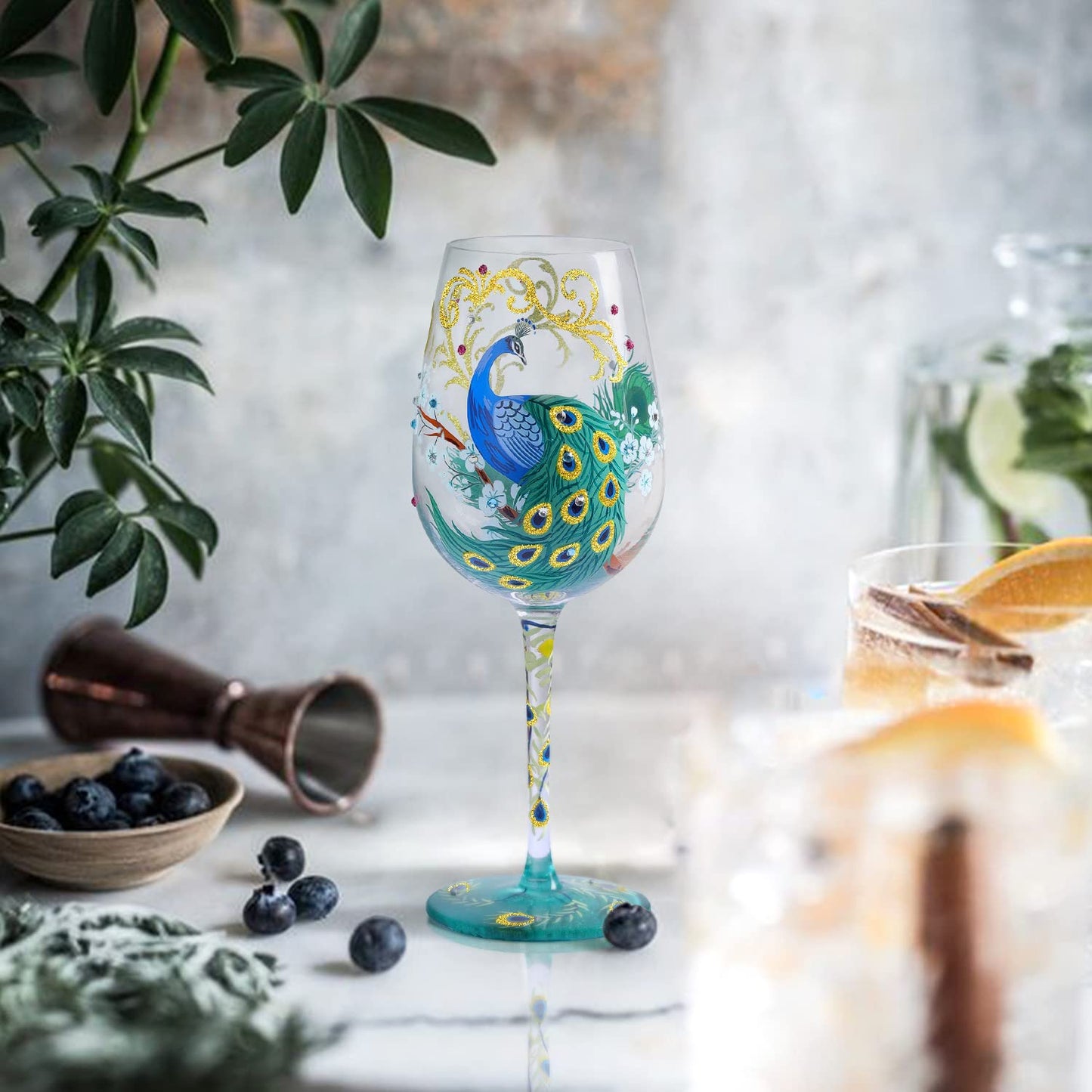Copa de vino pavo real – Un plumaje digno de brindar
