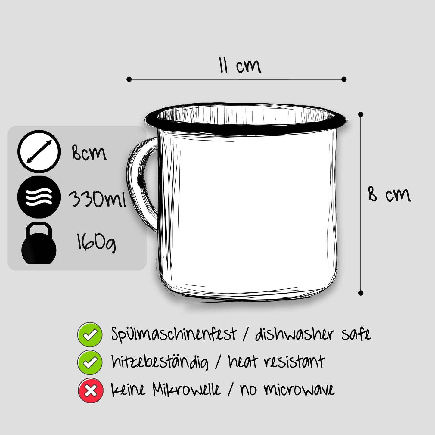 Eat. Sleep. Bike. Repeat. – Taza esmaltada MTB