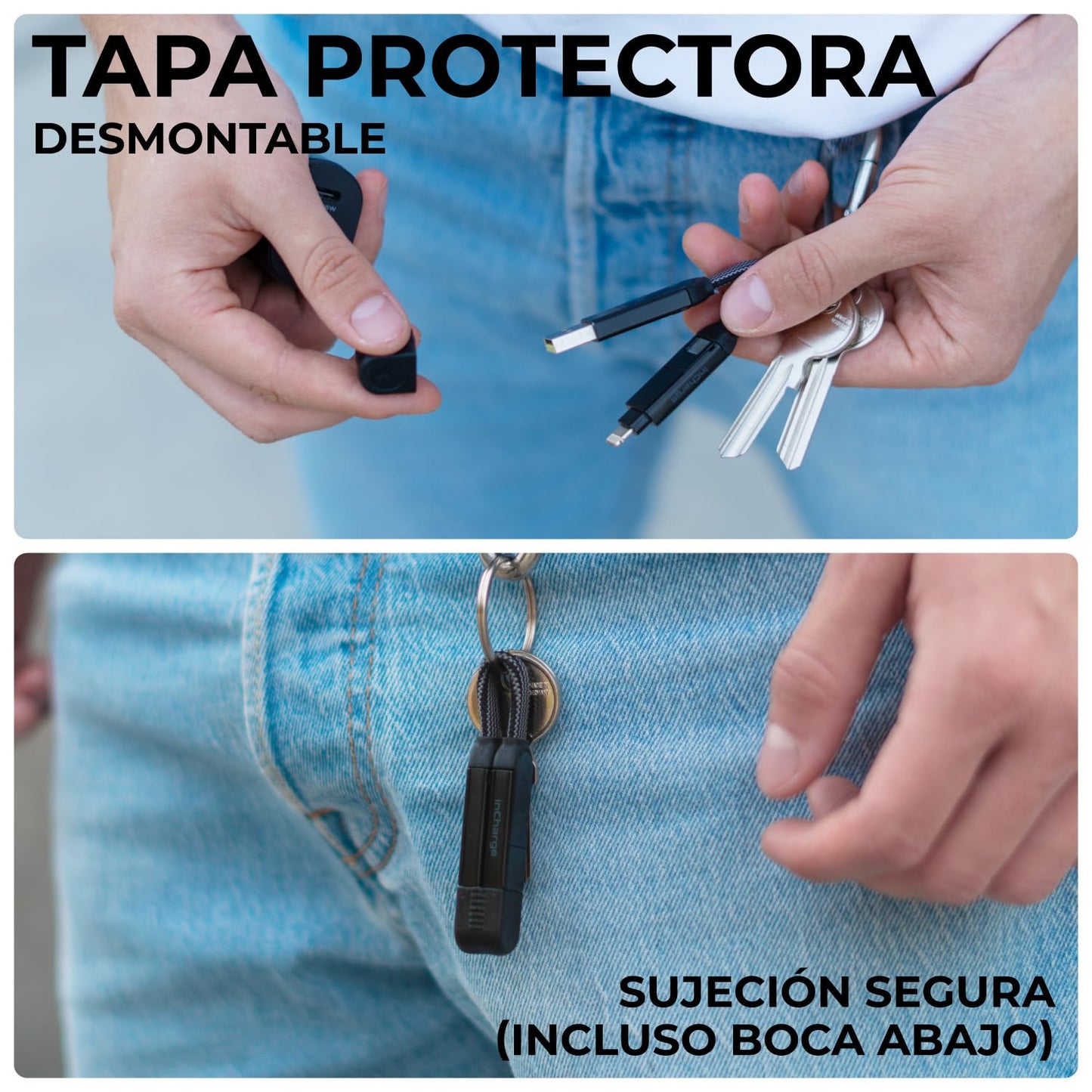 Cable llavero InCharge X 6 en 1 – Carga todo desde cualquier parte