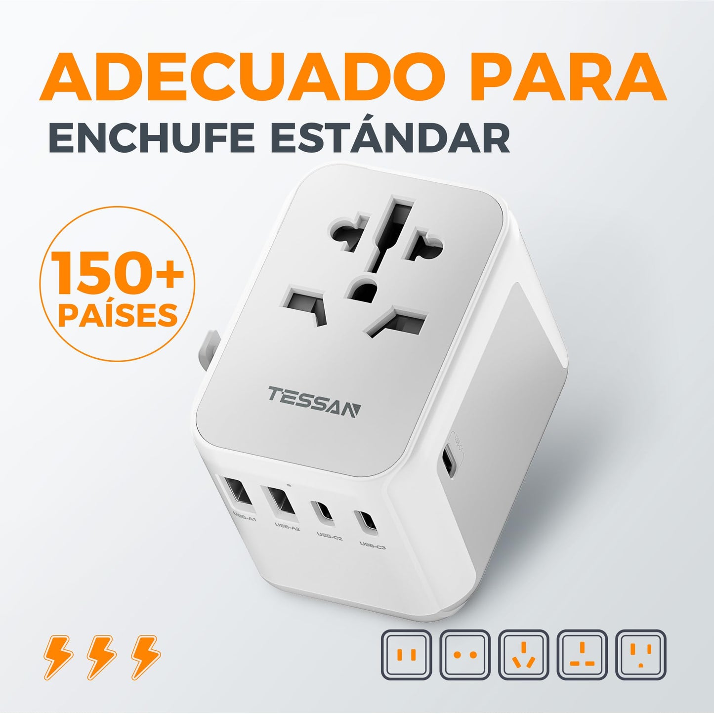 Adaptador universal – Enchufa todo, en cualquier parte