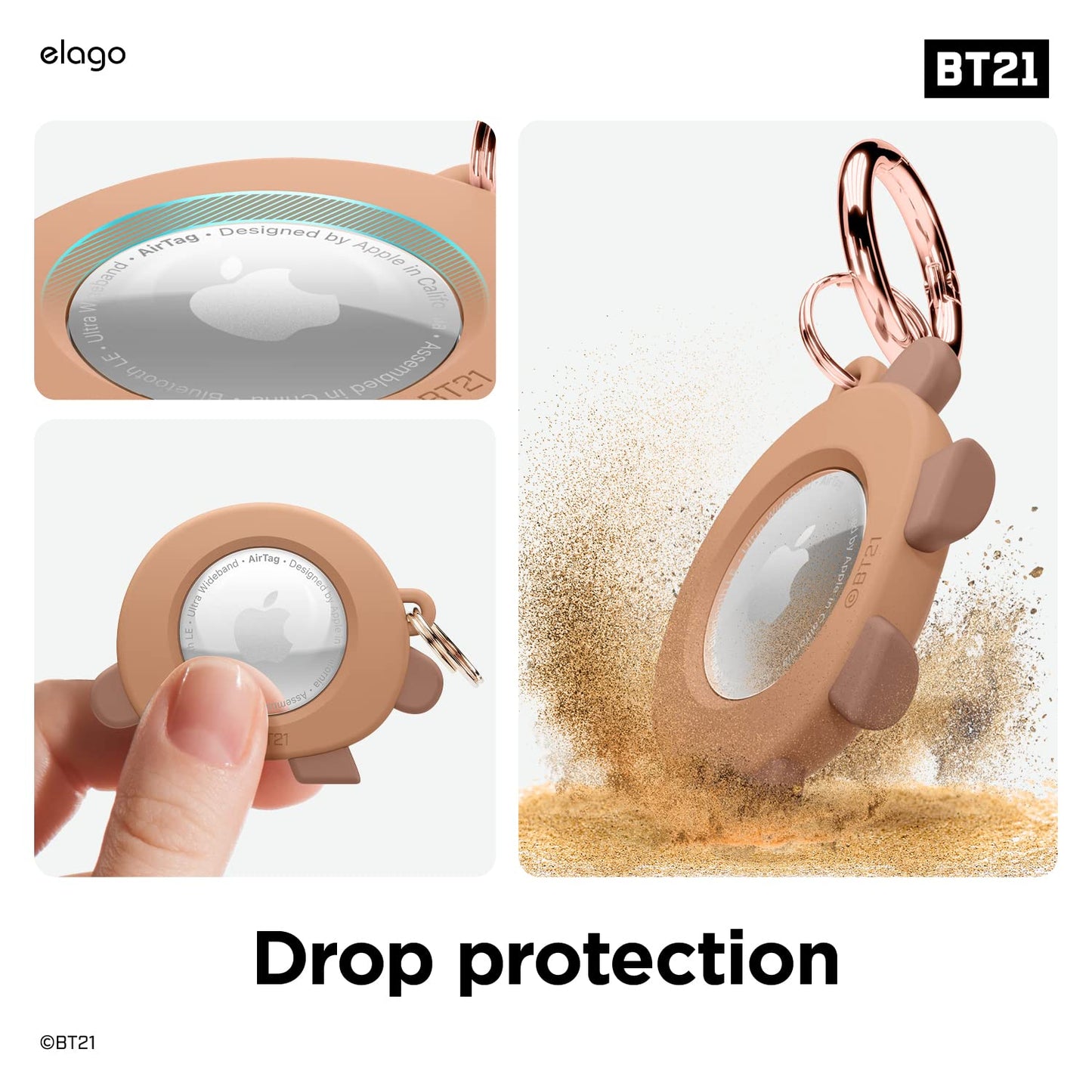 Funda AirTag Tata – Diseño BT21 en silicona premium