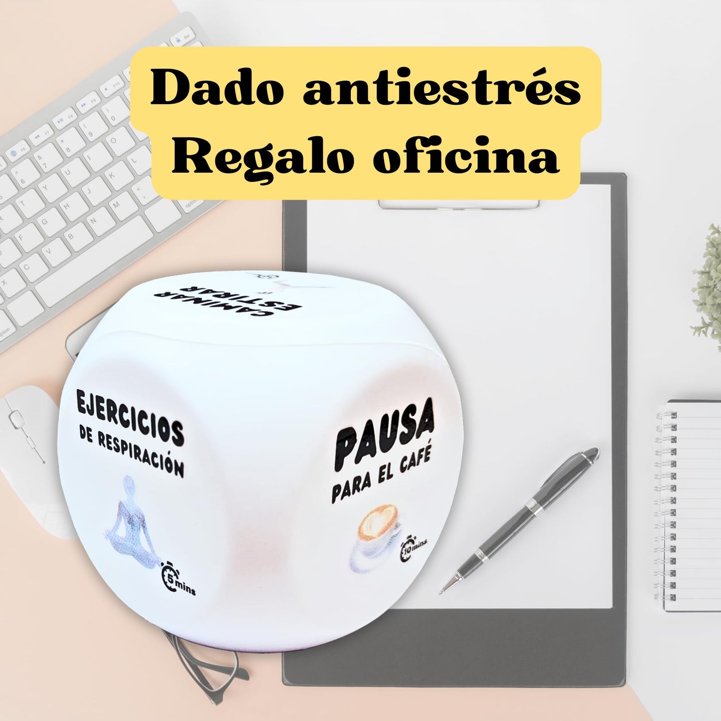 Cubo antiestrés oficina – Lanza, aprieta y respira
