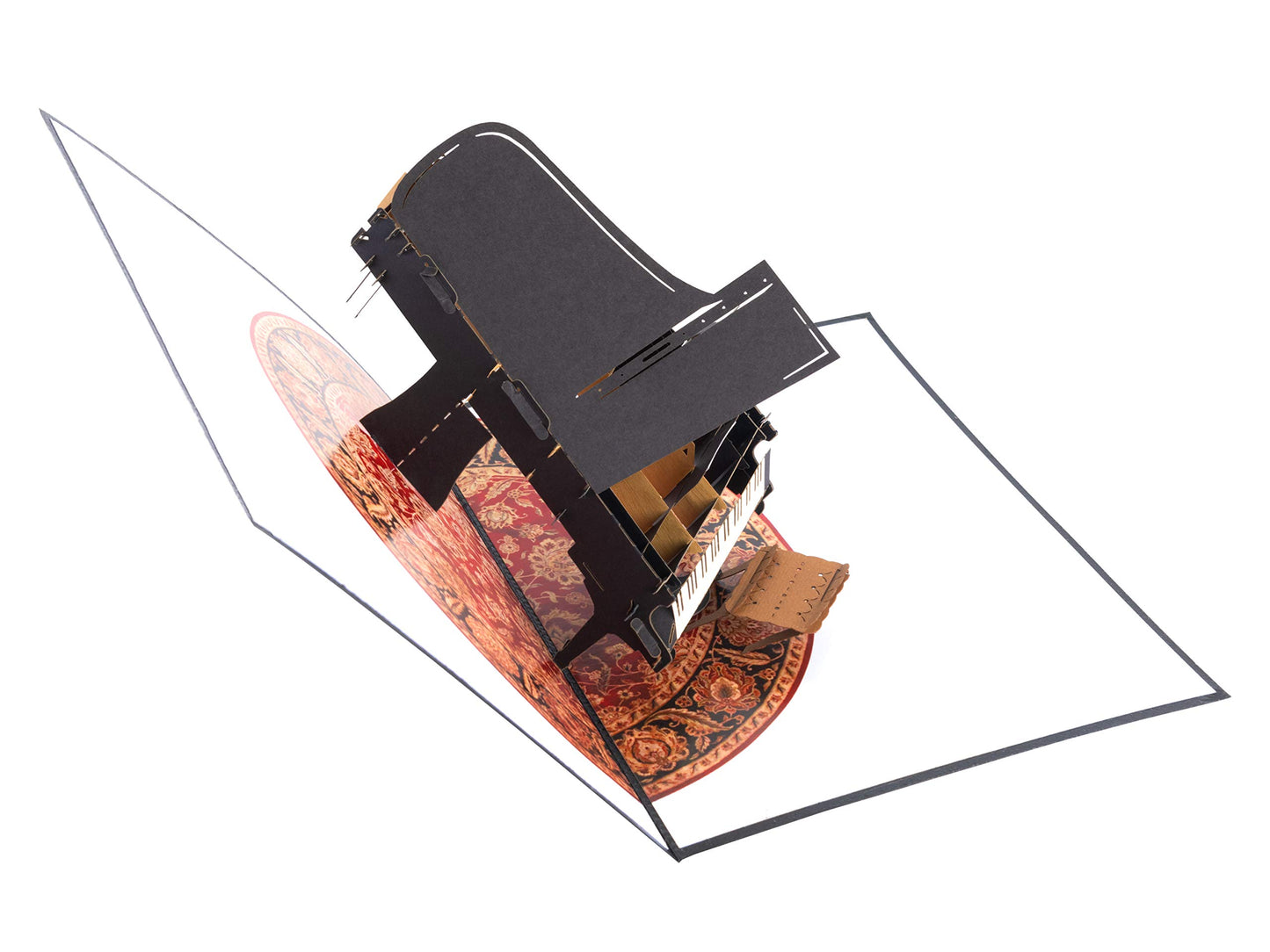 Tarjeta pop-up piano – Una nota elegante al abrirla