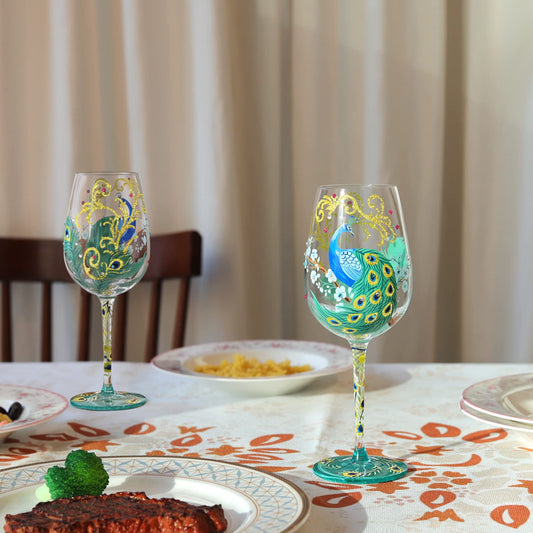 Copa de vino pavo real – Un plumaje digno de brindar