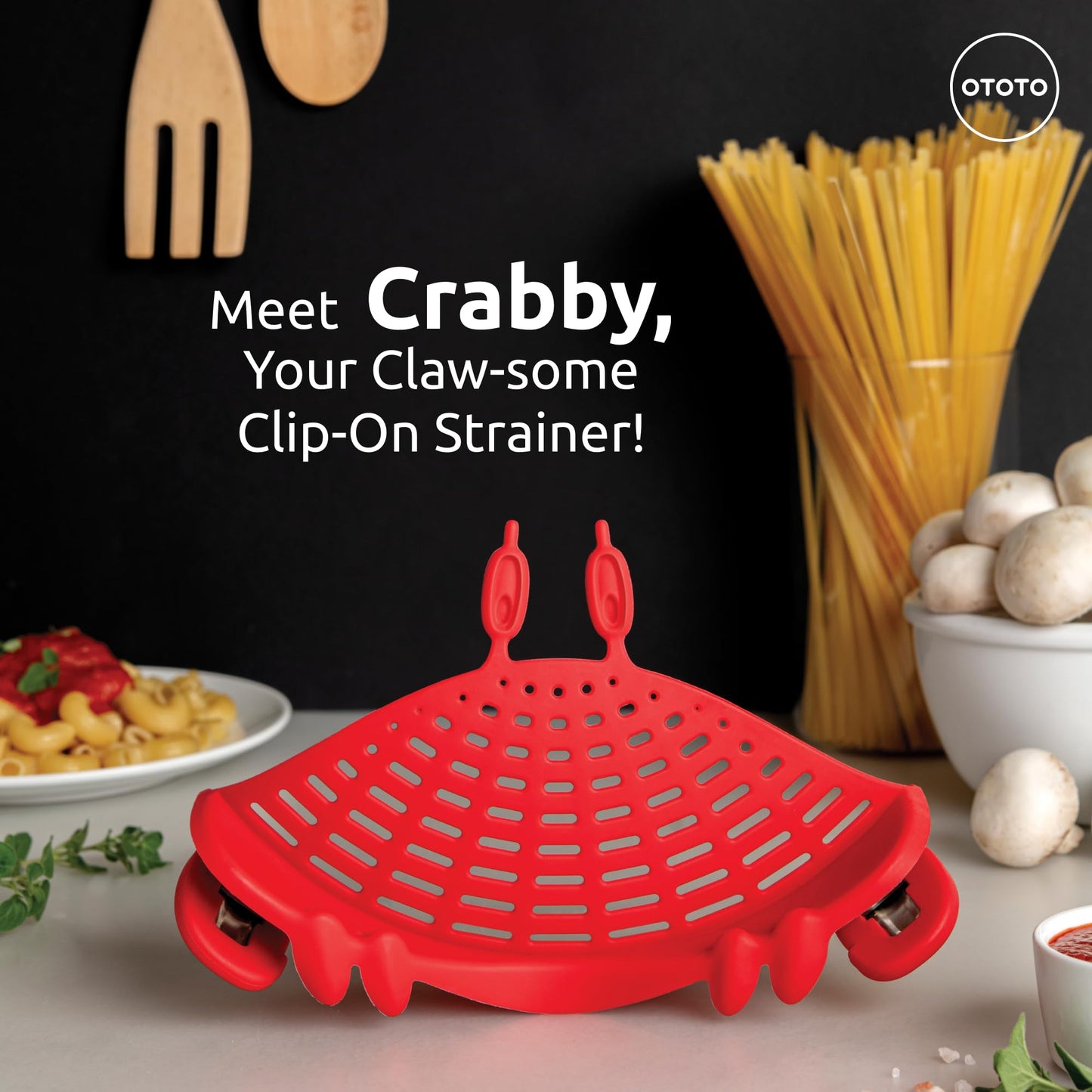 Colador Crabby – El cangrejo que atrapa la pasta al vuelo