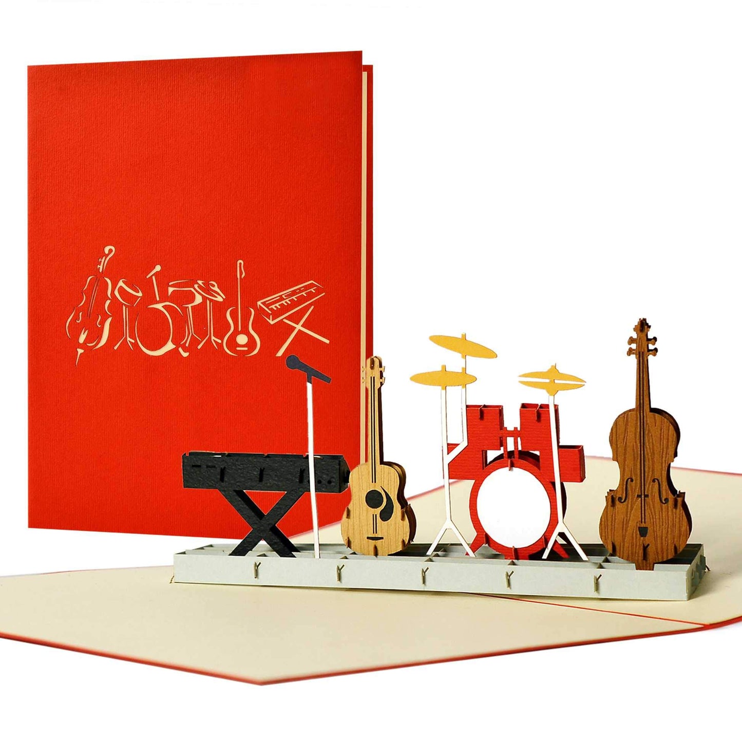 Tarjeta Instrumentos pop-up – Música y color en 3D
