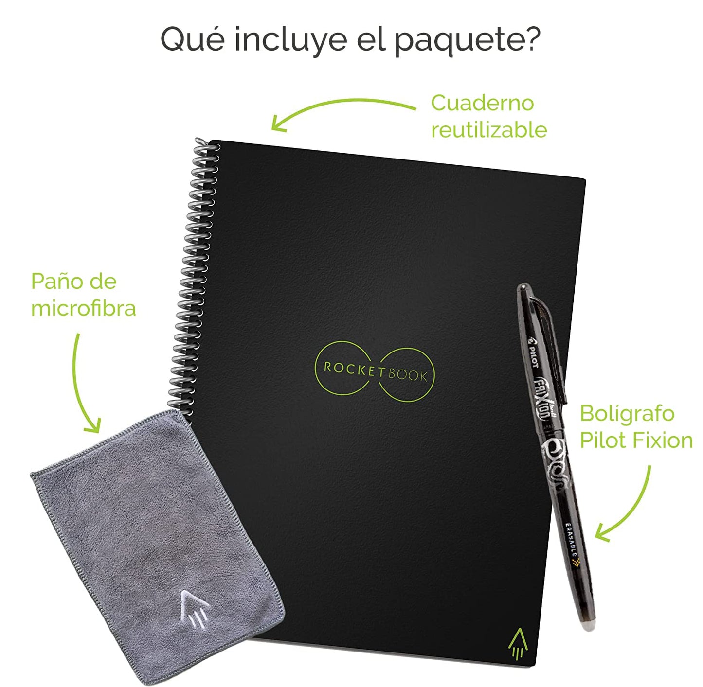 Cuaderno inteligente Rocketbook – Escribe, escanea, borra, repite