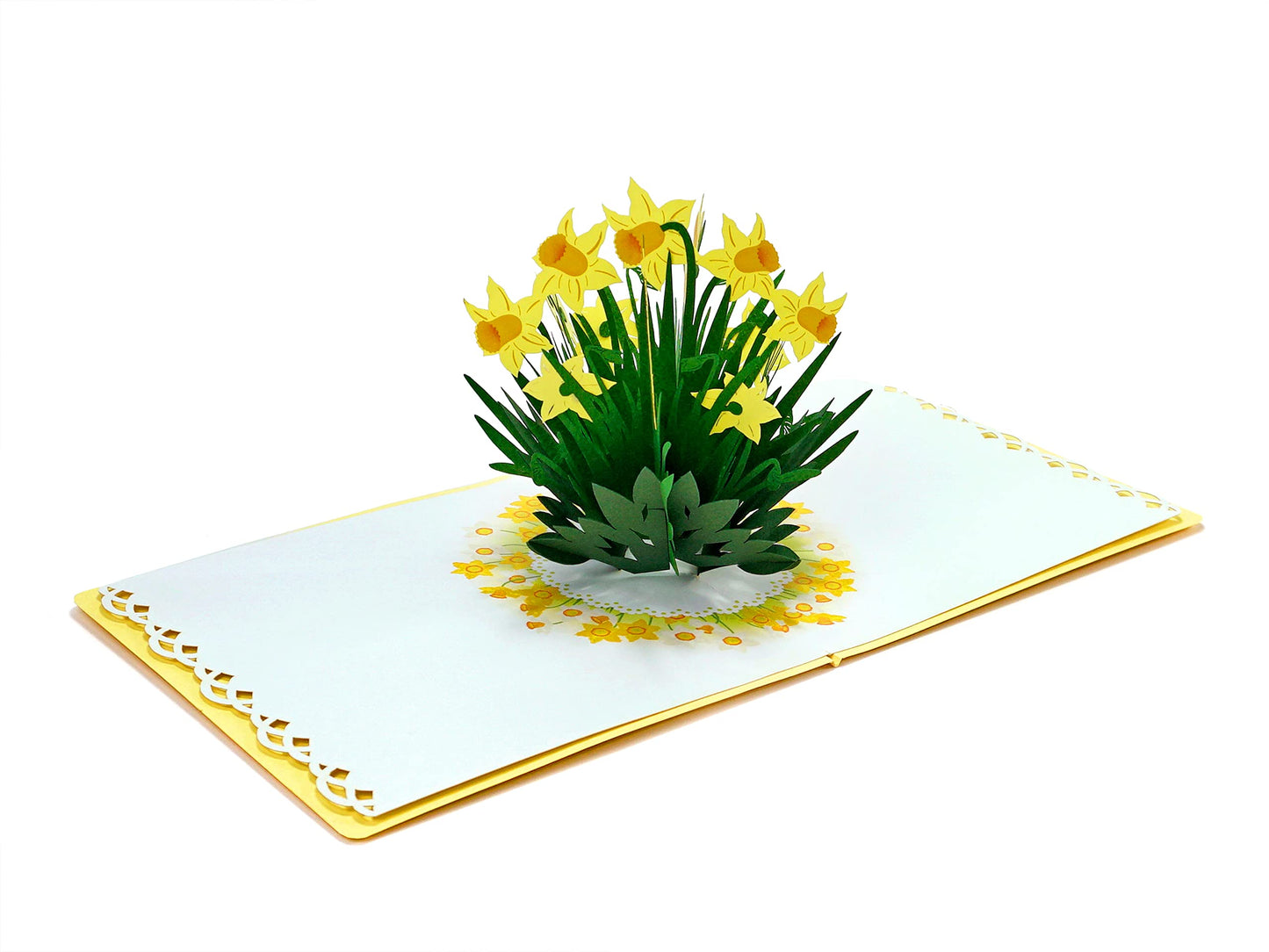 Tarjeta narciso 3D – Delicadeza en tres dimensiones