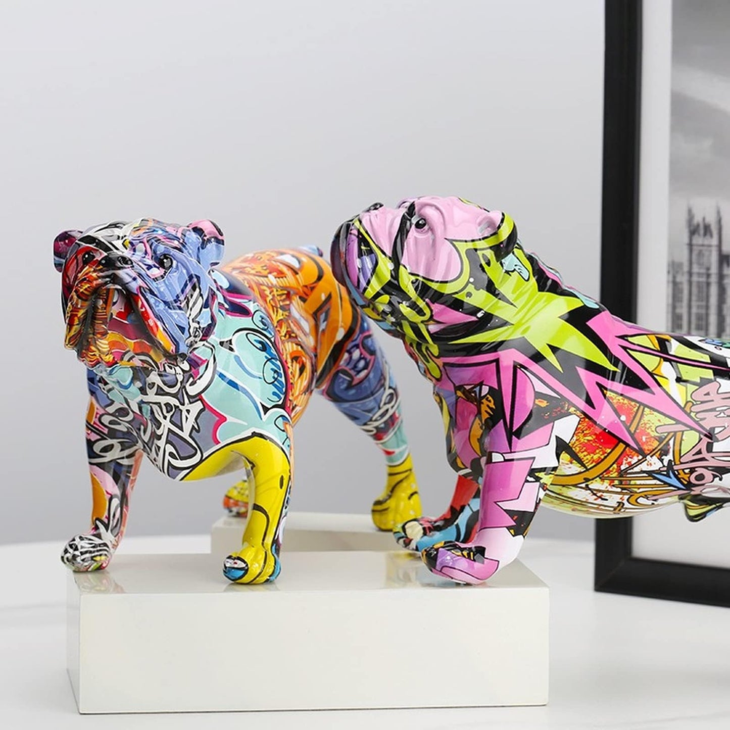 Escultura bulldog francés graffiti – Carácter en cada pincelada