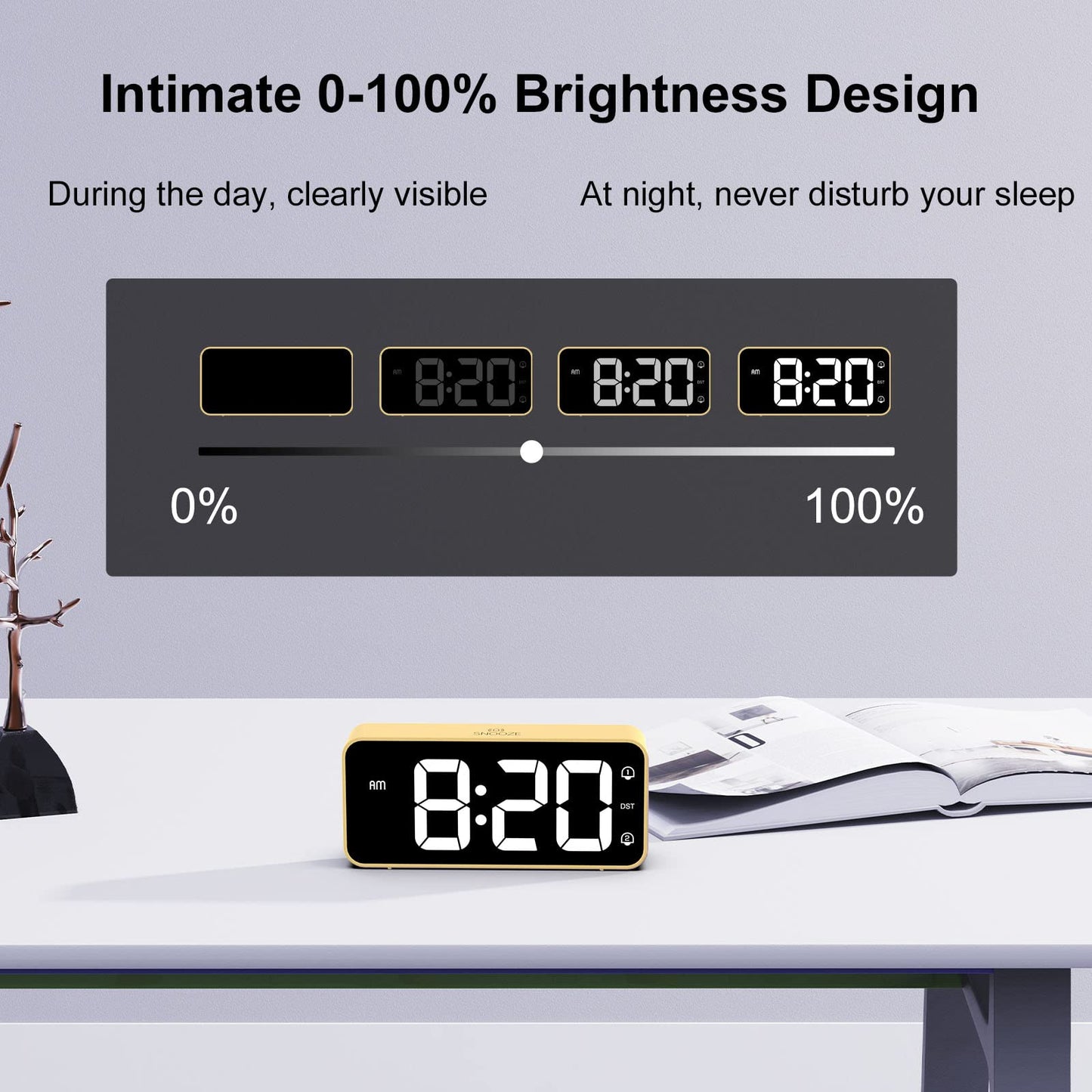 Despertador LED – Minimalismo con luz, hora y temperatura