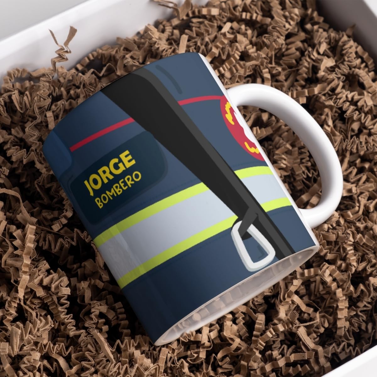 Taza bombero personalizada – Porque el héroe también desayuna