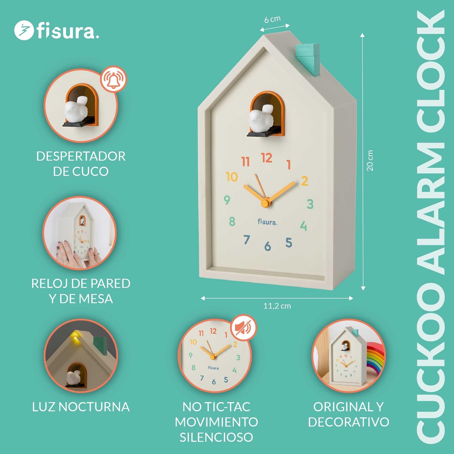 Despertador cuco con luz – Una casita que canta al alba