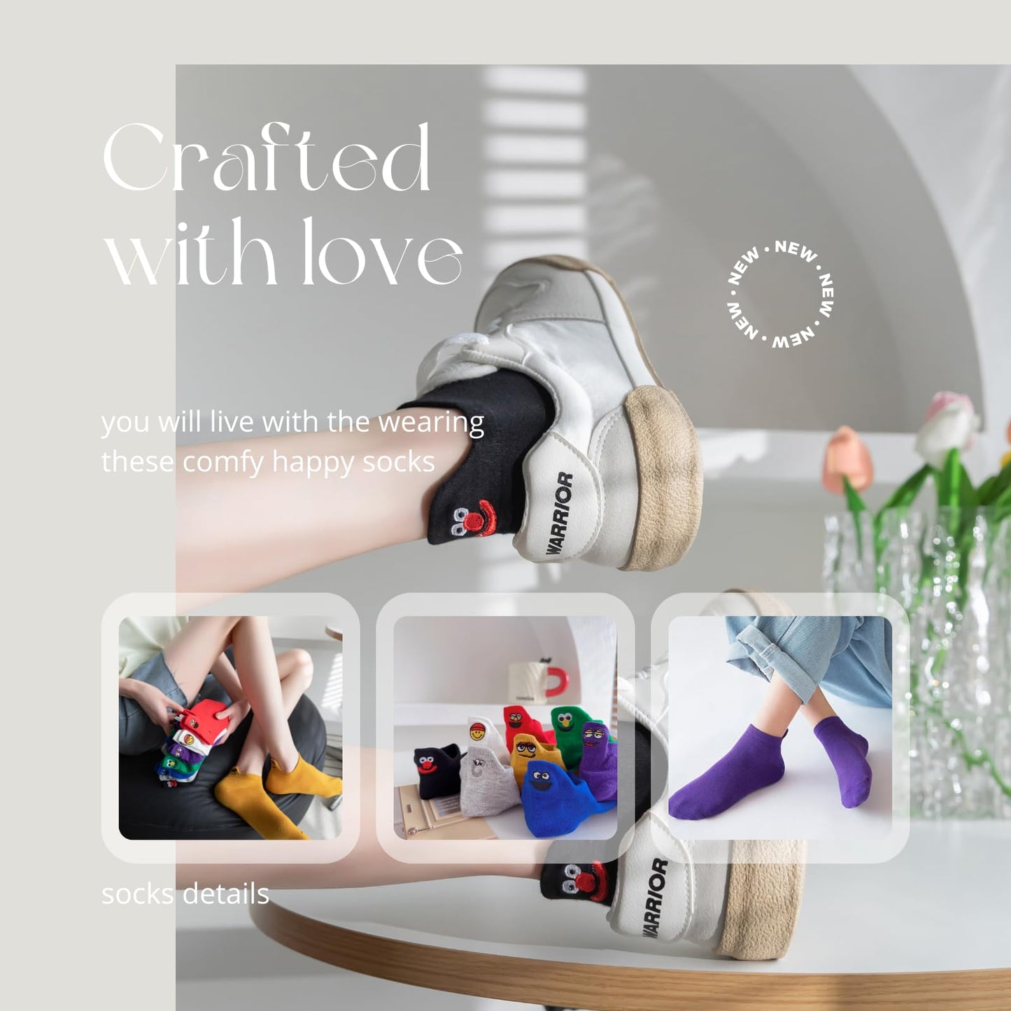 Pack de tobilleros con caras locas – Color, humor y actitud