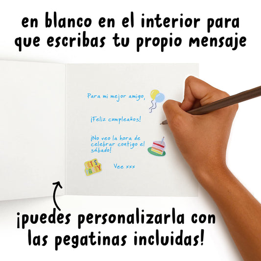 Tarjeta de cumpleaños Central 23 – Humor y pegatinas para felicitar con estilo
