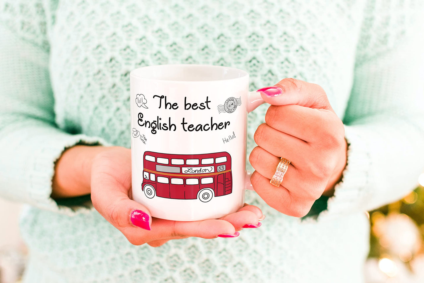 TAZA PERSONALIZADA PARA PROFESORA DE INGLÉS | THE BEST ENGLISH TEACHER | TAZAS ORIGINALES PARA REGALAR DE CERÁMICA Y CON CAPACIDAD DE 350ML | REGALOS ORIGINALES |