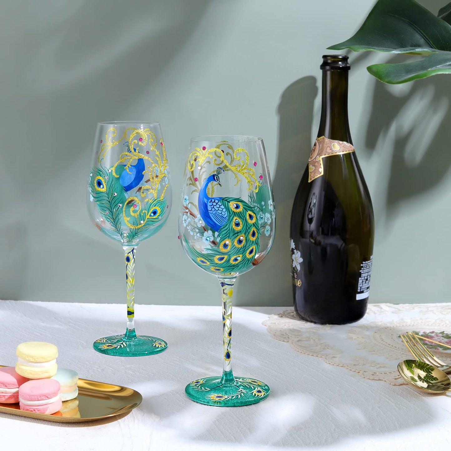 Copa de vino pavo real – Un plumaje digno de brindar