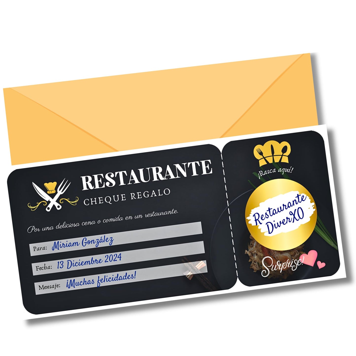 Vale regalo cena – Sabor que no se envuelve