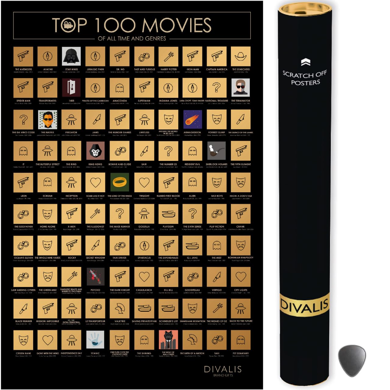 Póster 100 películas – Rasca y disfruta cine del bueno