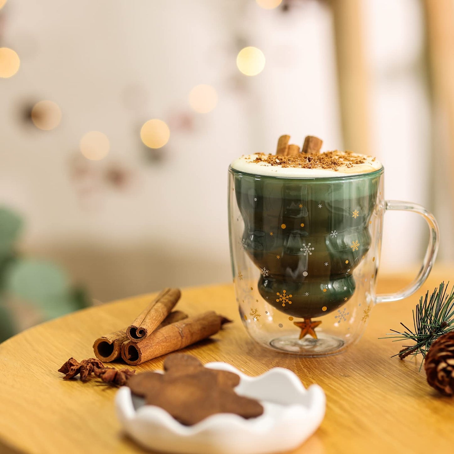 Tazas árbol de navidad – Diseño navideño con tapa incluida