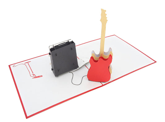 Tarjeta pop-up guitarra – Un solo musical en papel