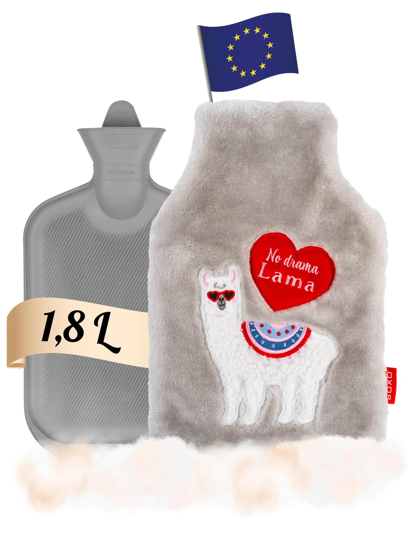 Bolsa de agua caliente llama – Calor suave en forma de abrazo