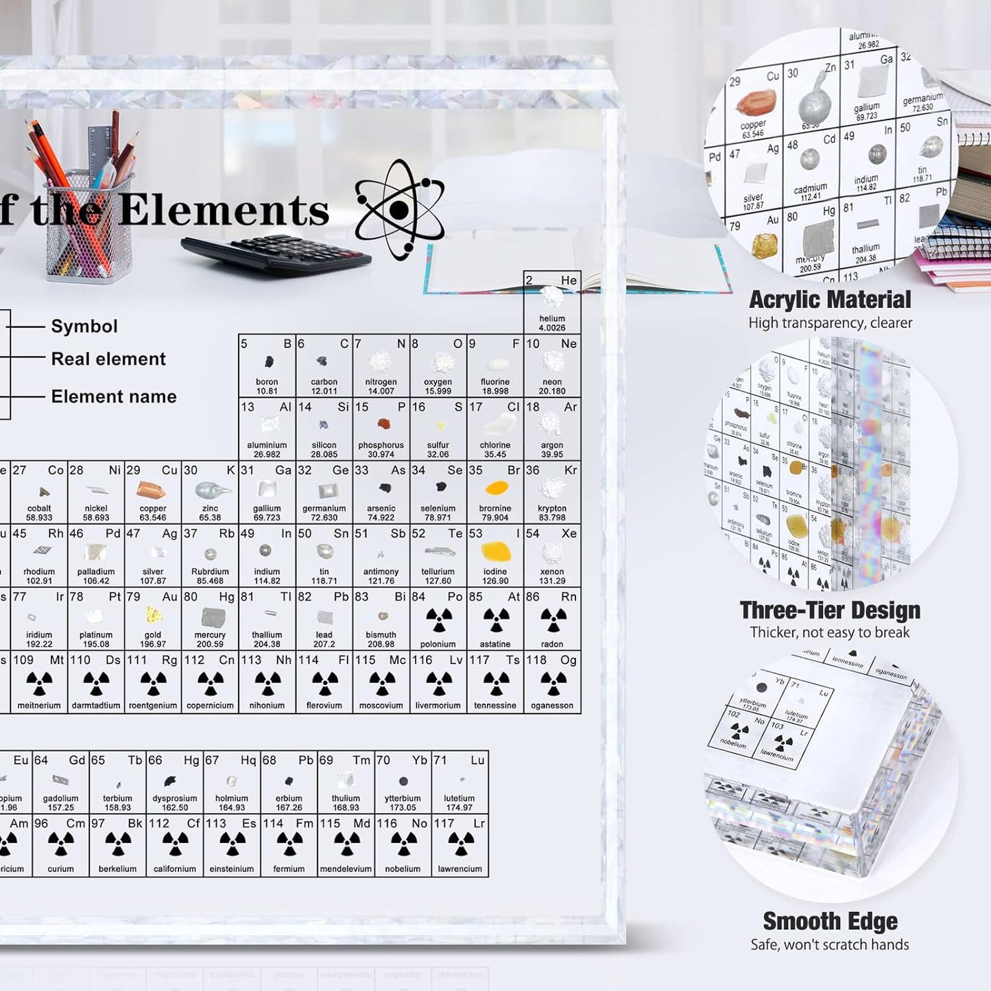 Tabla periódica con elementos auténticos – Cuando la ciencia se convierte en arte