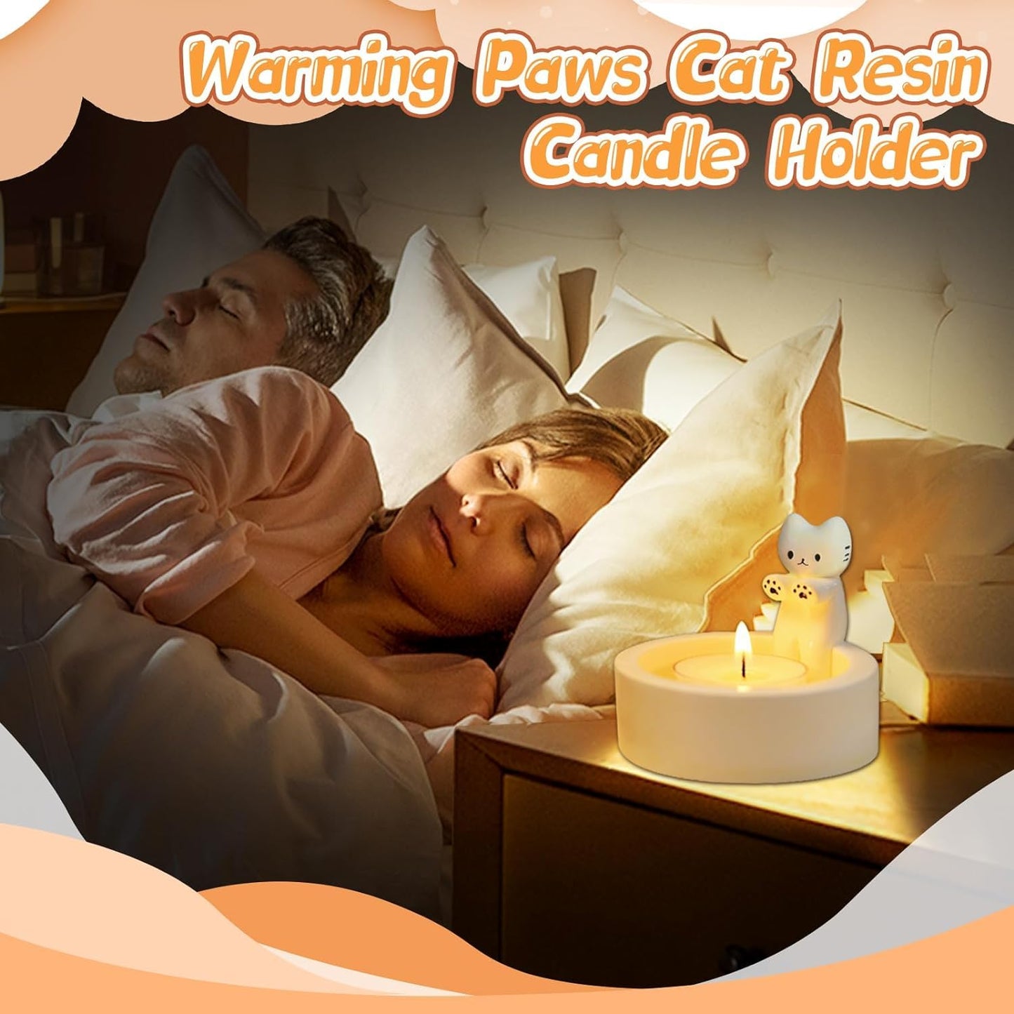 Velita y gatito – Portavelas adorable para amantes de los gatos