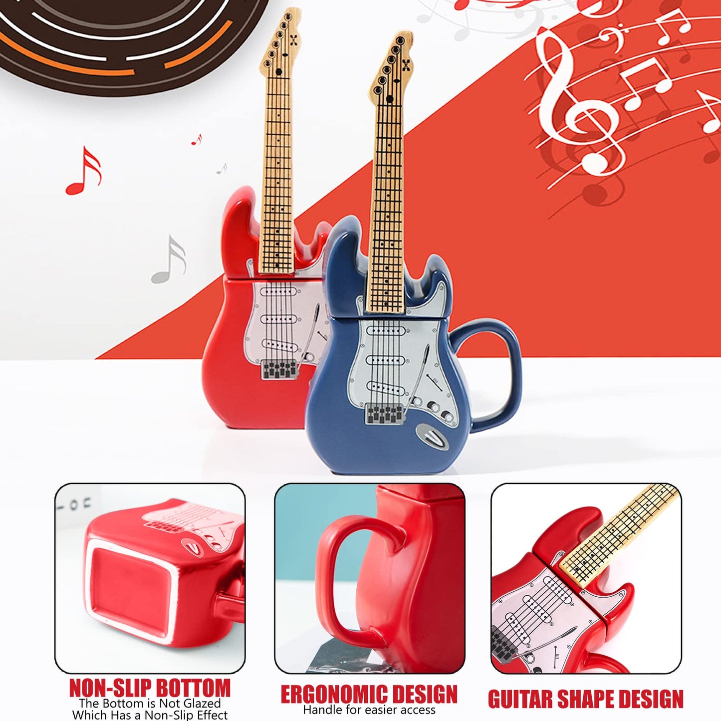 Taza guitarra creativa – Café con acordes de estilo