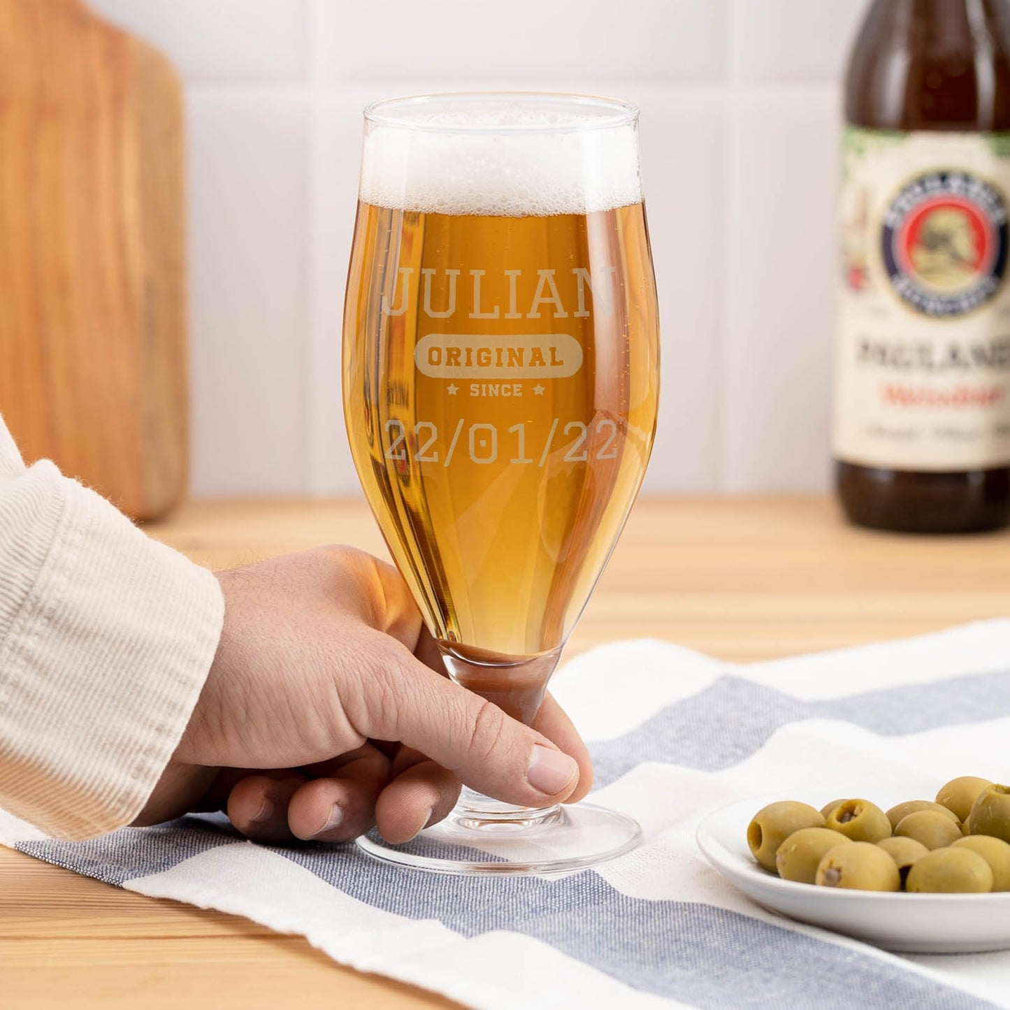 Copa de cerveza personalizada – Espuma con nombre y apellidos