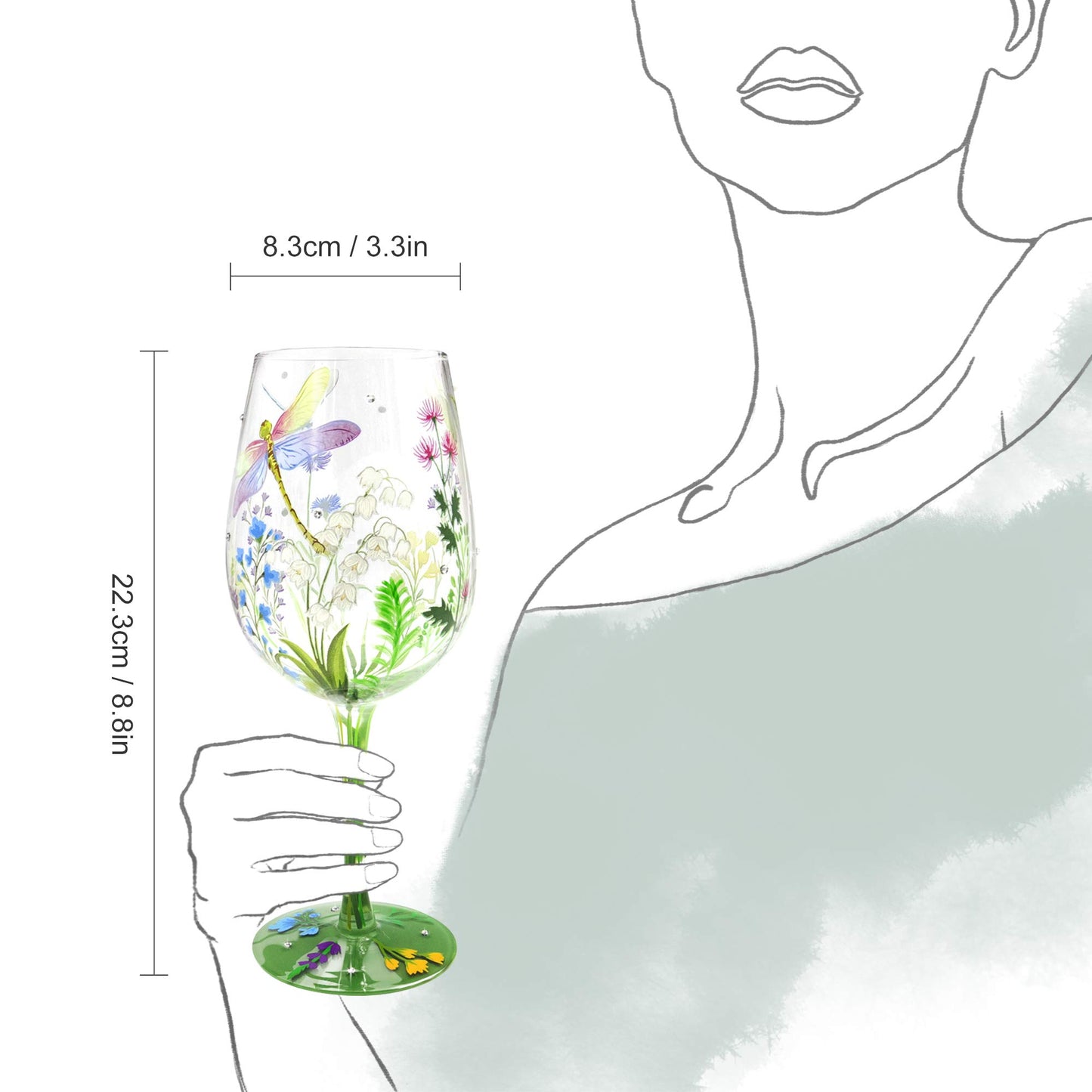 Copa de vino libélulas – Alas que brindan en cristal