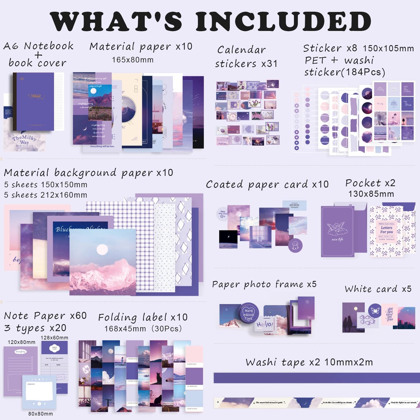 Kit scrapbook estético – 351 piezas de pura inspiración