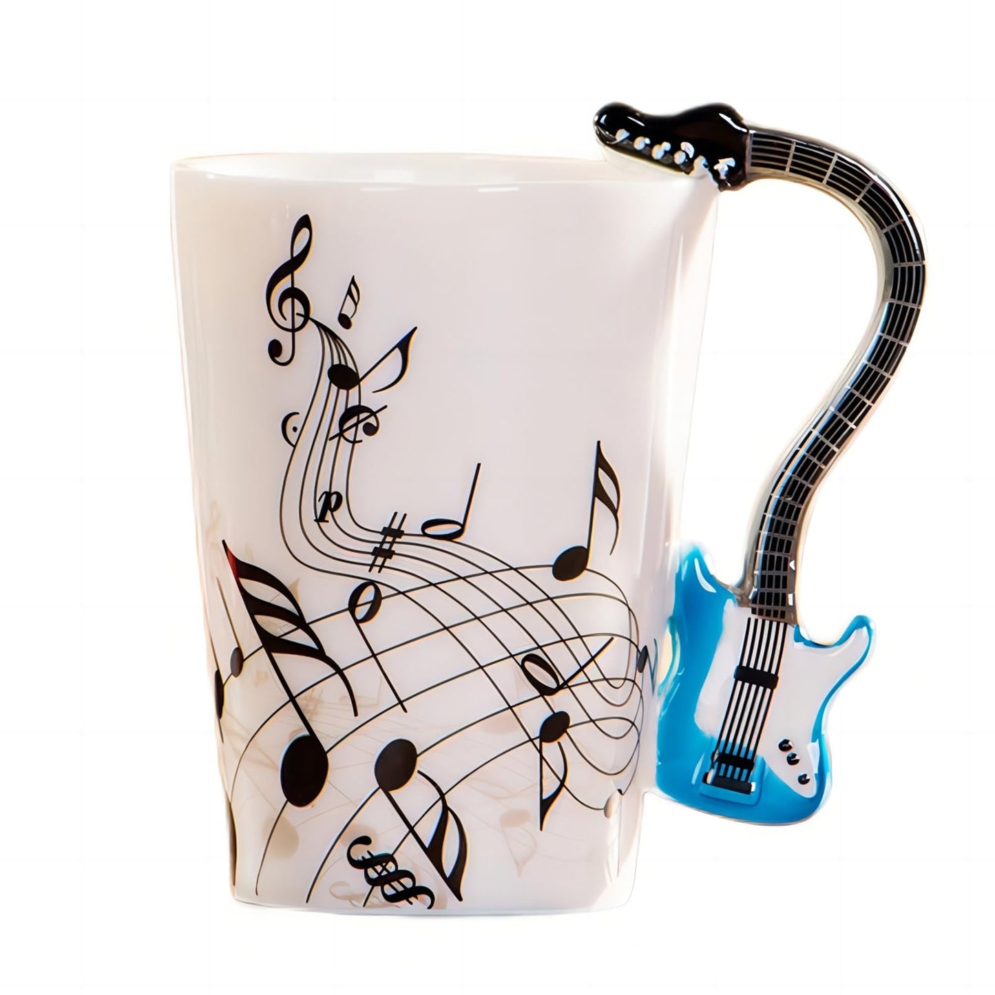 Taza guitarra – Café con notas y partituras