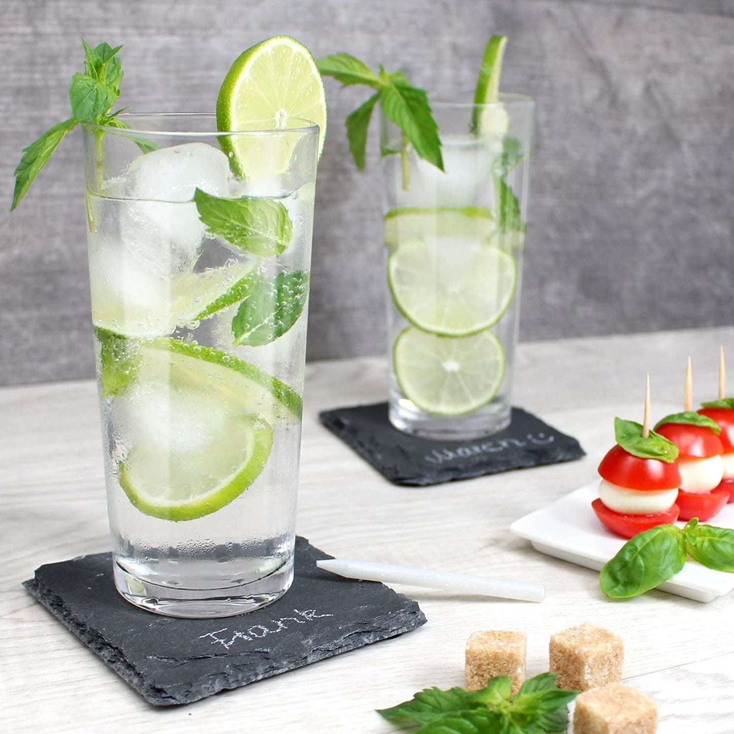 Posavasos de pizarra – Bebidas con tu firma
