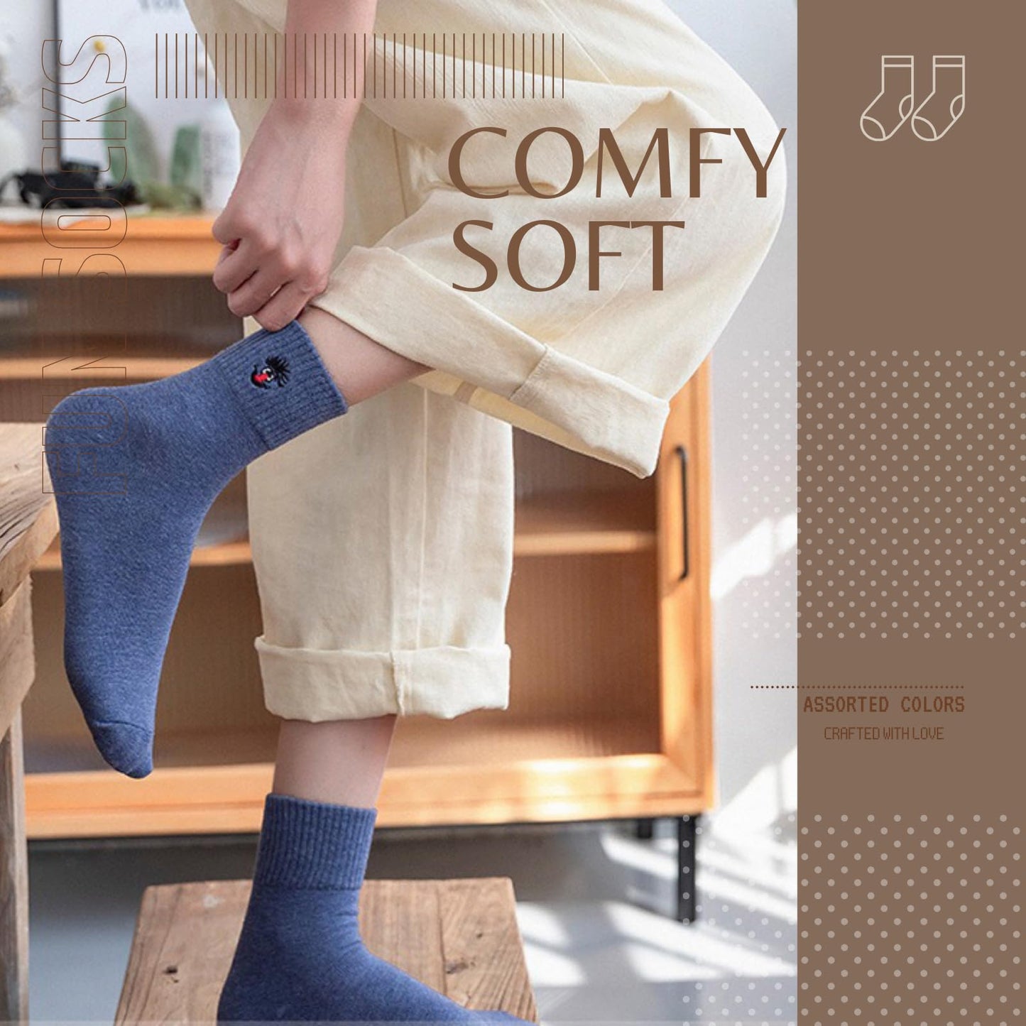 Calcetines con caras bordadas – Ríete con cada paso