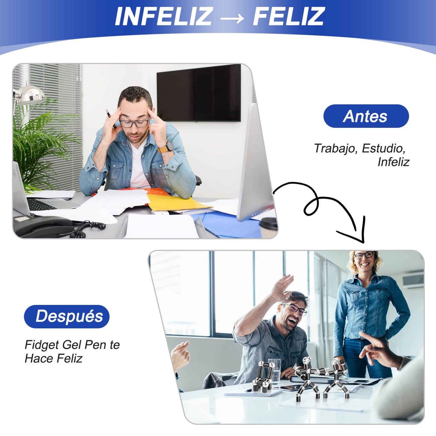 Bolígrafo magnético fidget – Haz figuras mientras piensas mejor