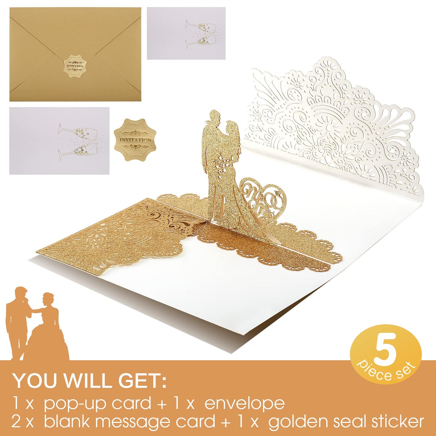 Tarjeta pop-up boda – El amor salta al abrirla