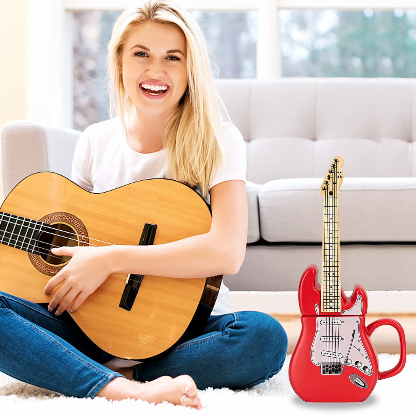 Taza guitarra creativa – Café con acordes de estilo
