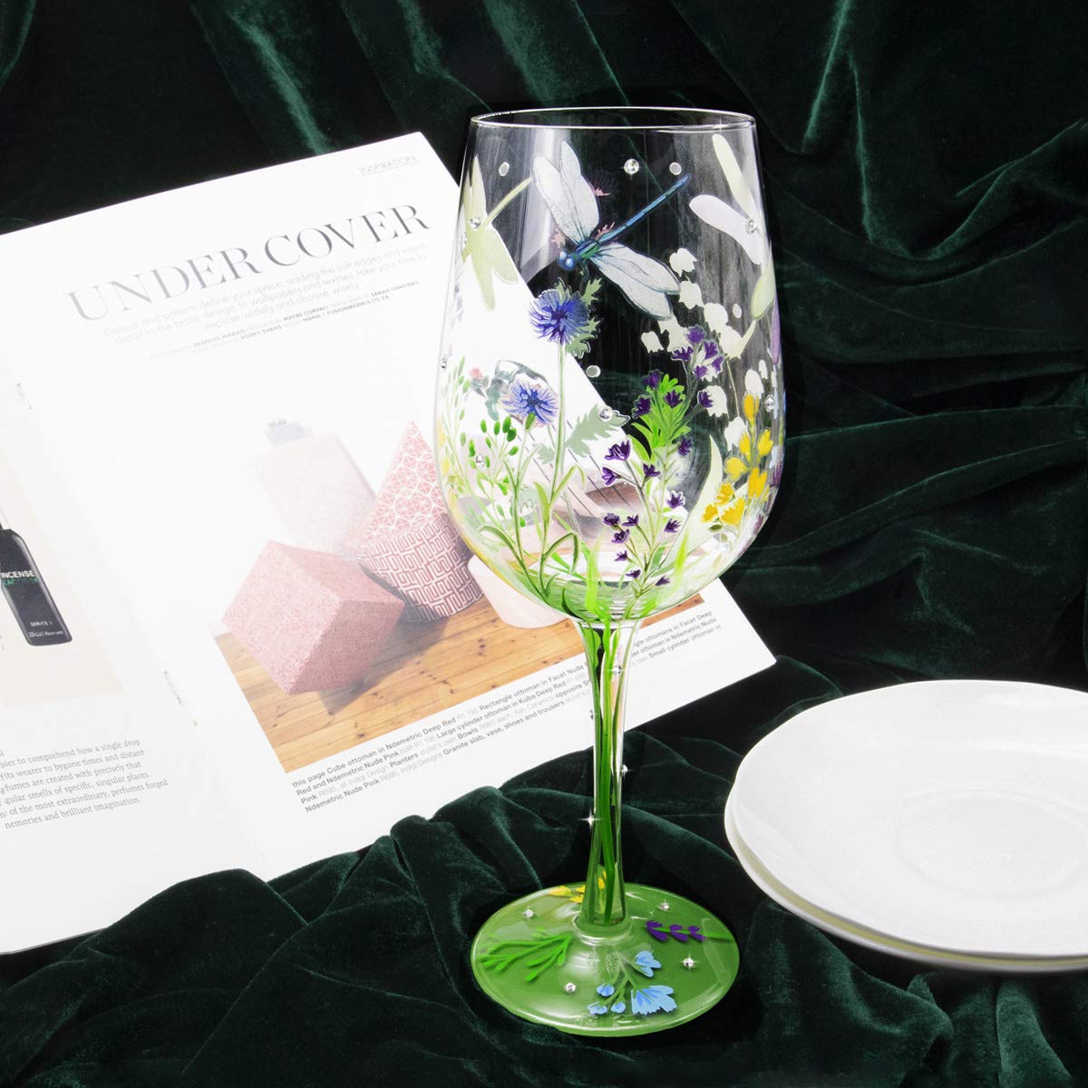 Copa de vino libélulas – Alas que brindan en cristal