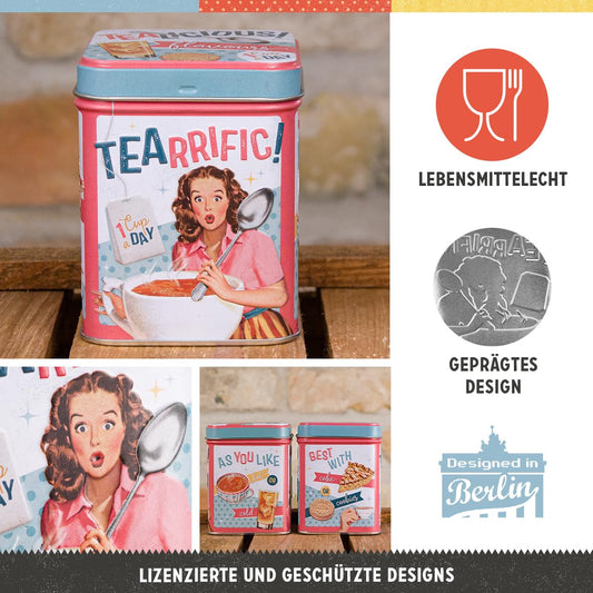 Caja de té retro cocina – Sabor con estilo vintage