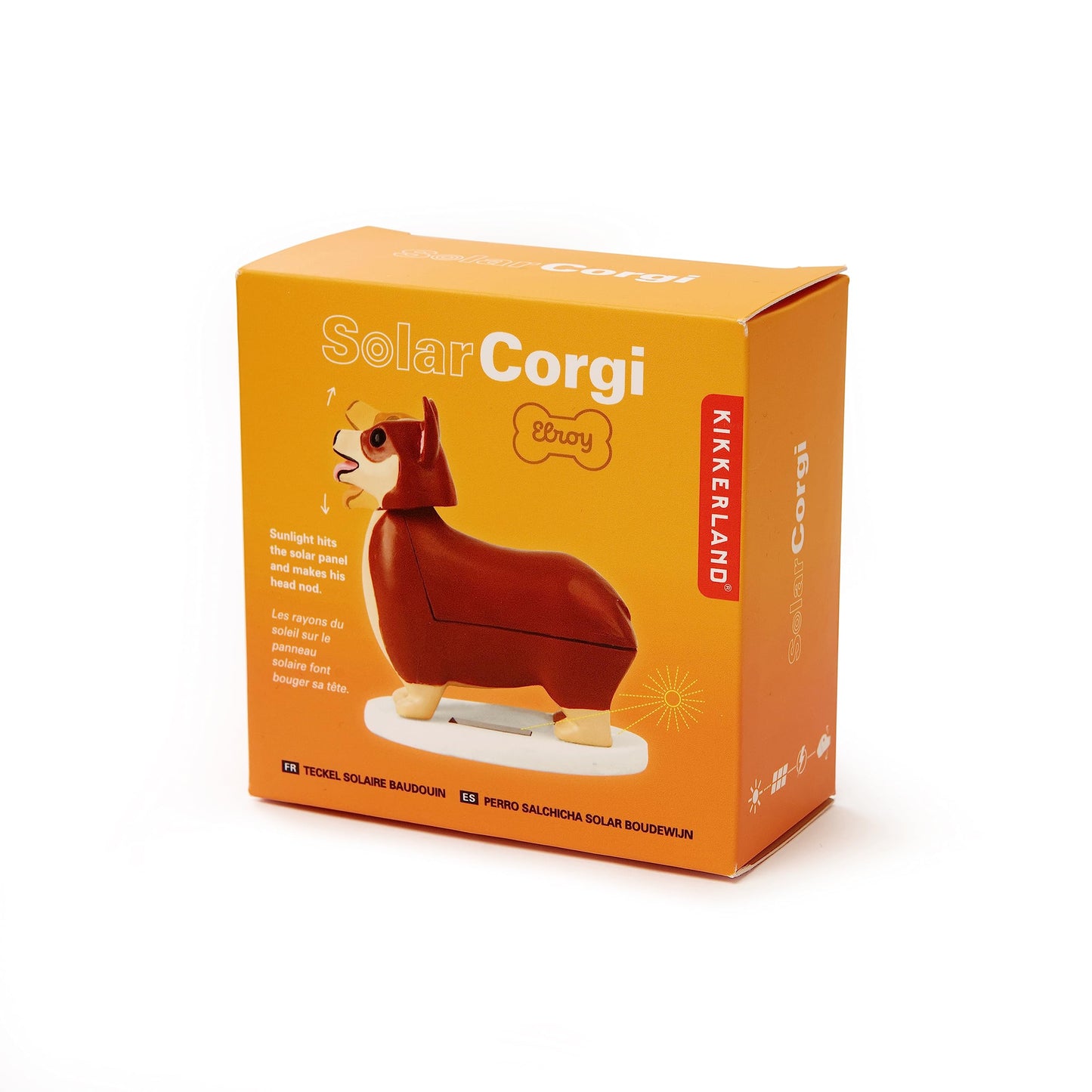 Perro corgi solar – Mueve la cabeza con energía adorable