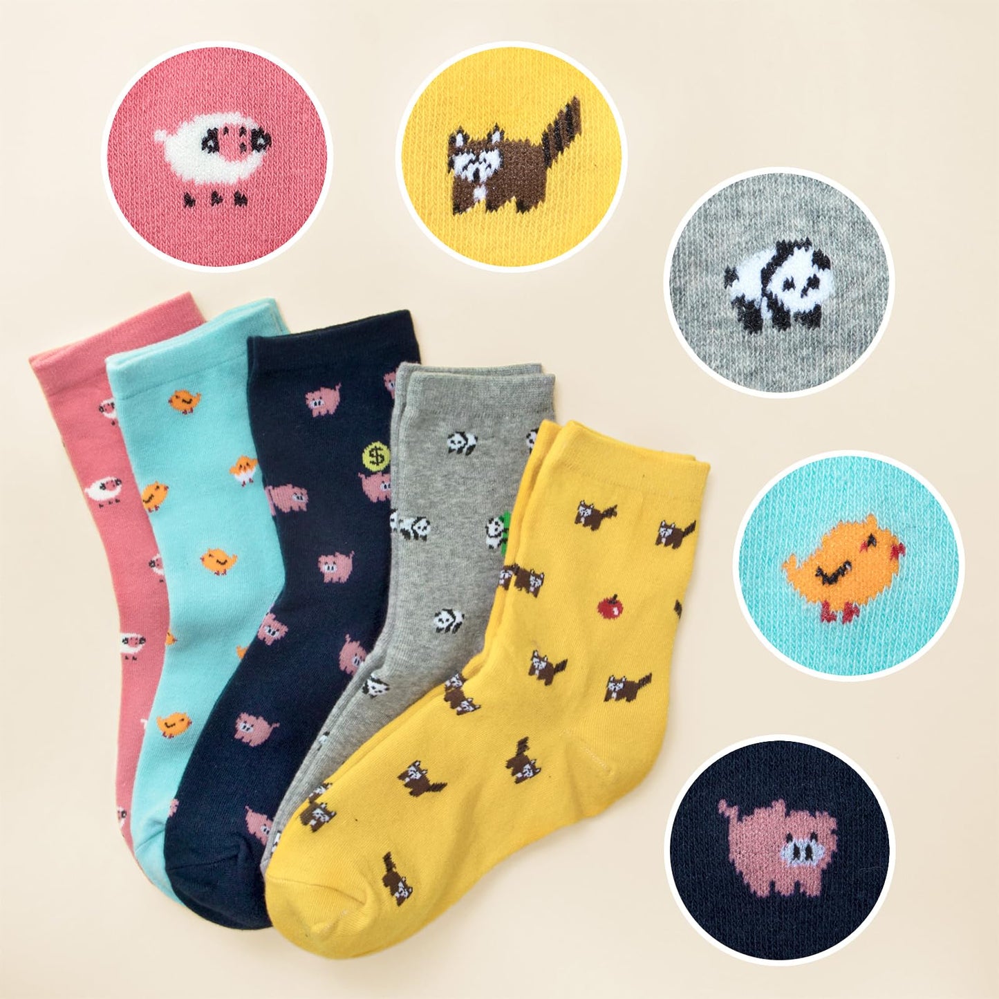 Calcetines con animales pixel – Un zoológico en 8 bits
