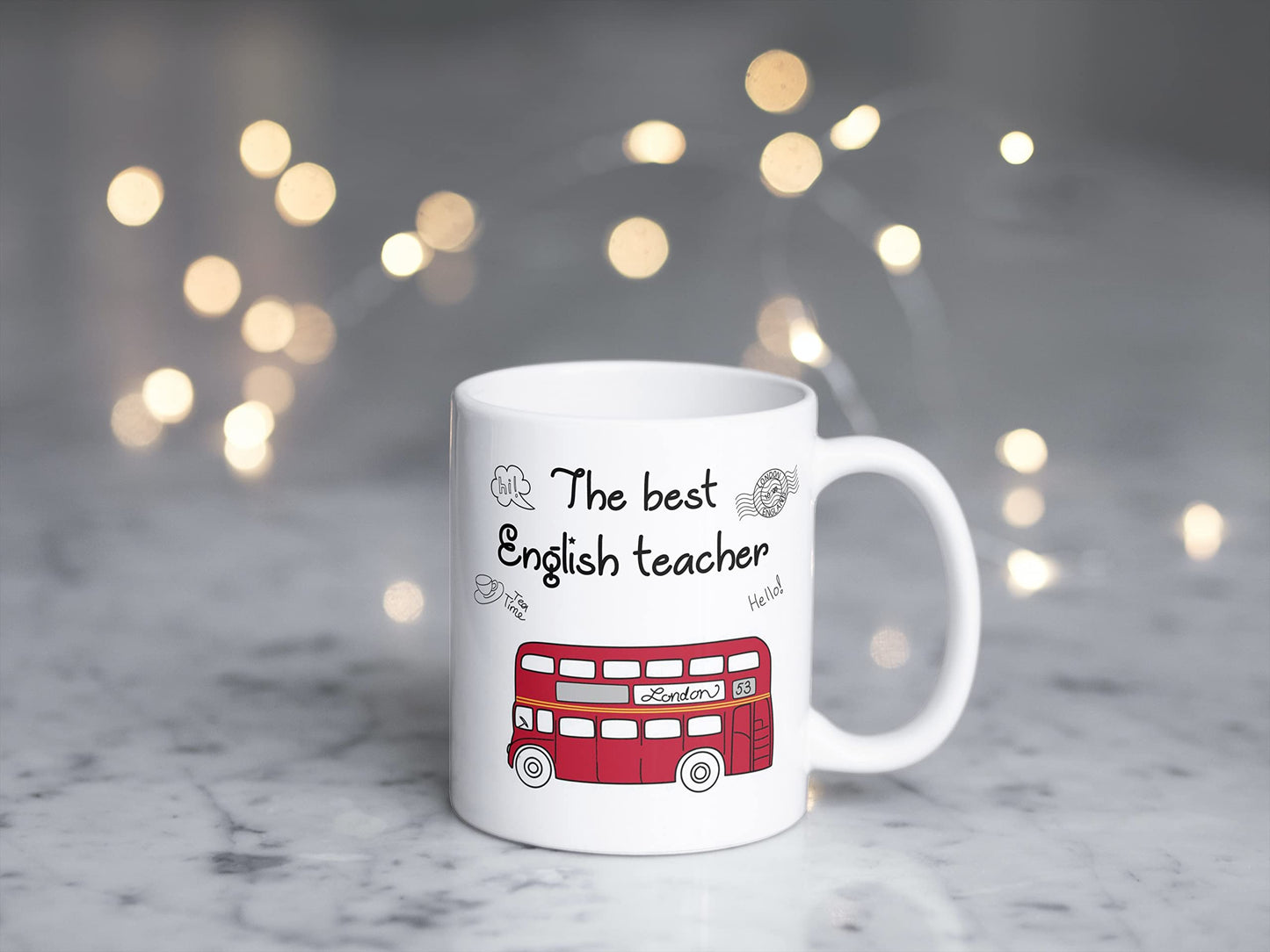 TAZA PERSONALIZADA PARA PROFESORA DE INGLÉS | THE BEST ENGLISH TEACHER | TAZAS ORIGINALES PARA REGALAR DE CERÁMICA Y CON CAPACIDAD DE 350ML | REGALOS ORIGINALES |