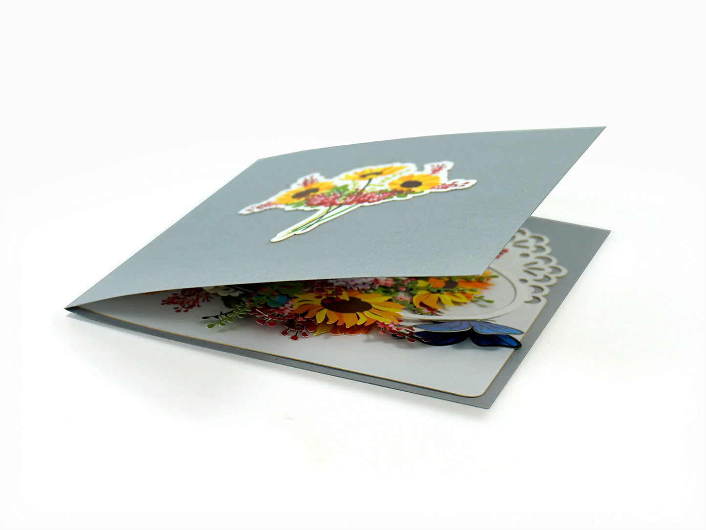 Tarjeta girasoles 3D – Que te regalen sol en papel