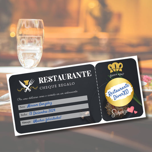 Vale regalo cena – Sabor que no se envuelve