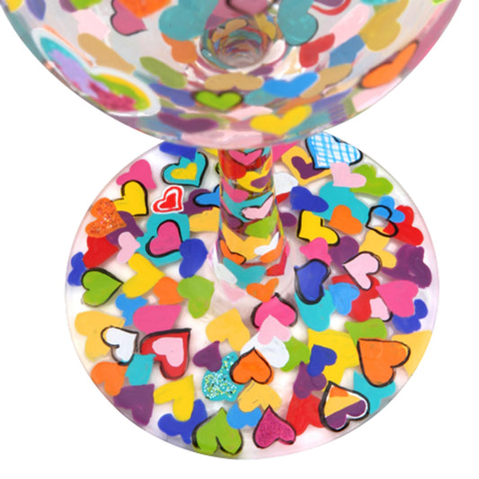 Copa con corazones Lolita – Diseño romántico multicolor