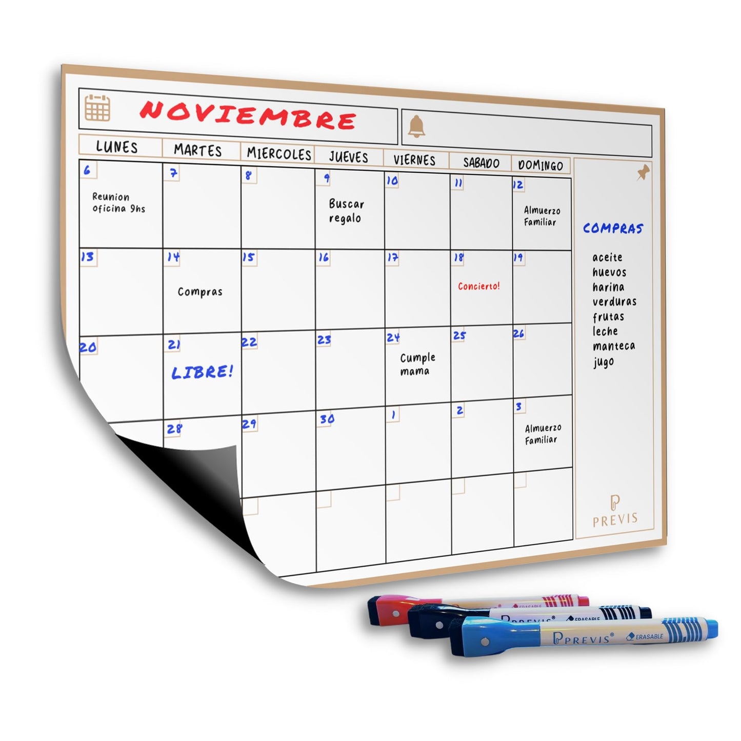 Calendario magnรฉtico โ Organiza tu semana en la nevera