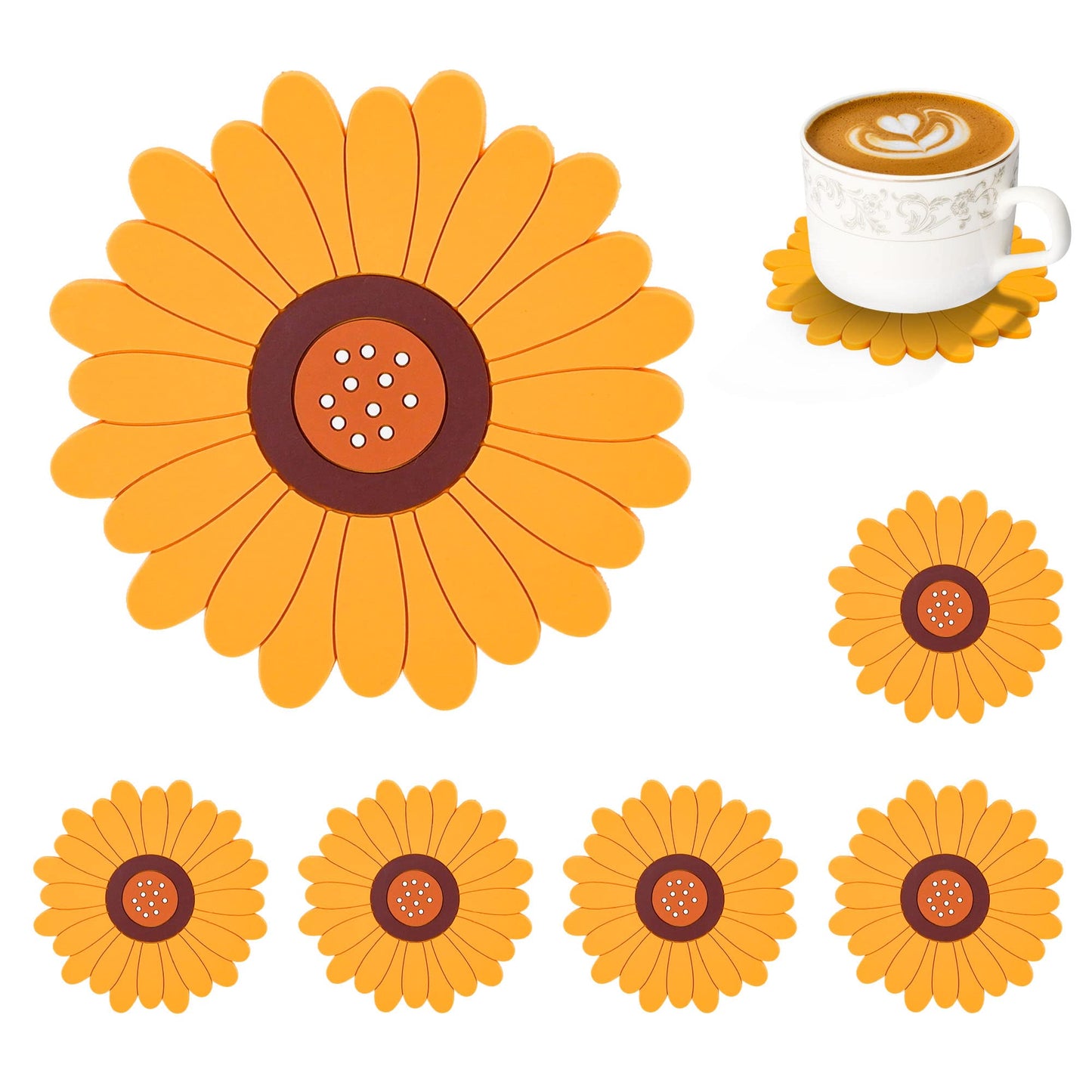 Juego de posavasos girasol – Flores que cuidan tu mesa
